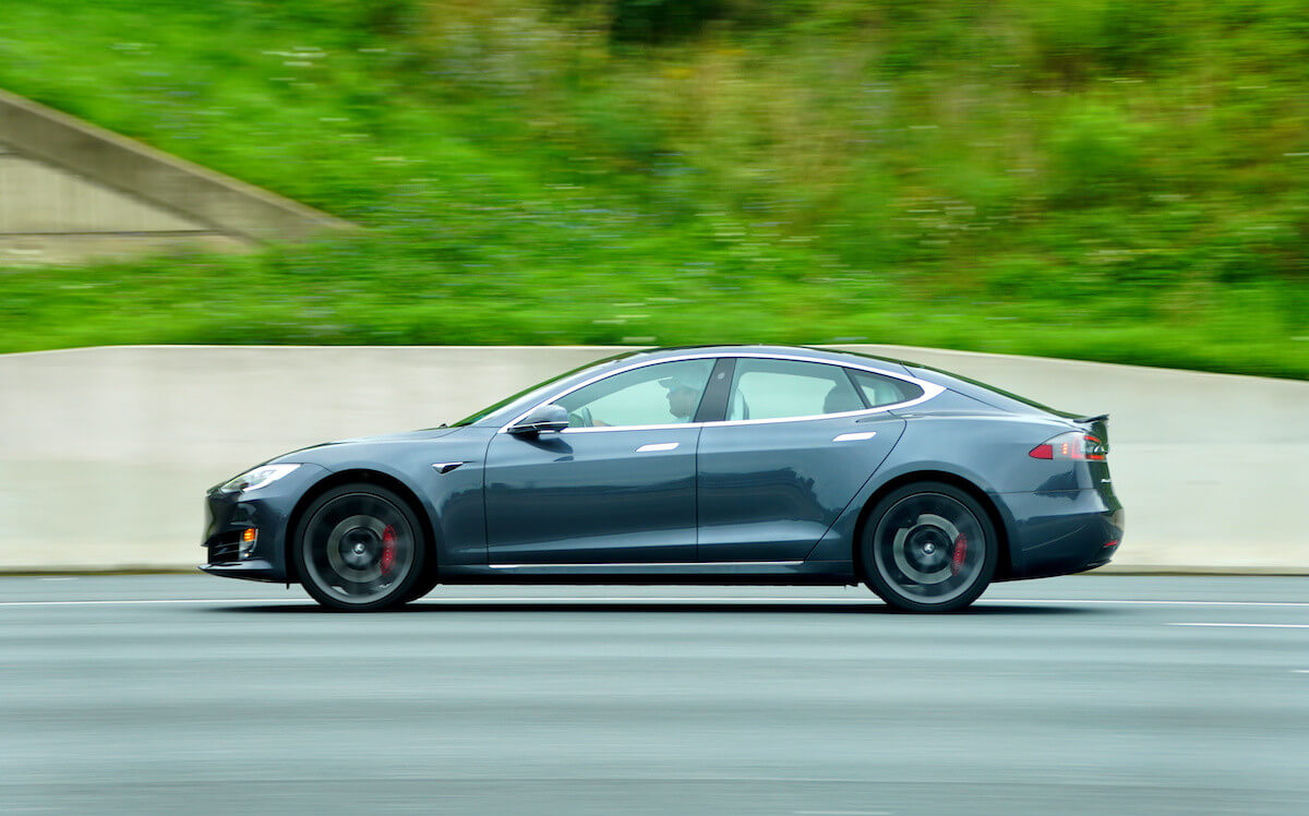 Tesla Model S at Speed