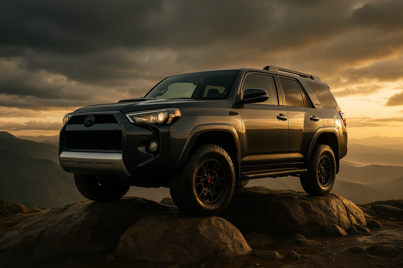 4Runner at Sunset on Rocky Outcrop