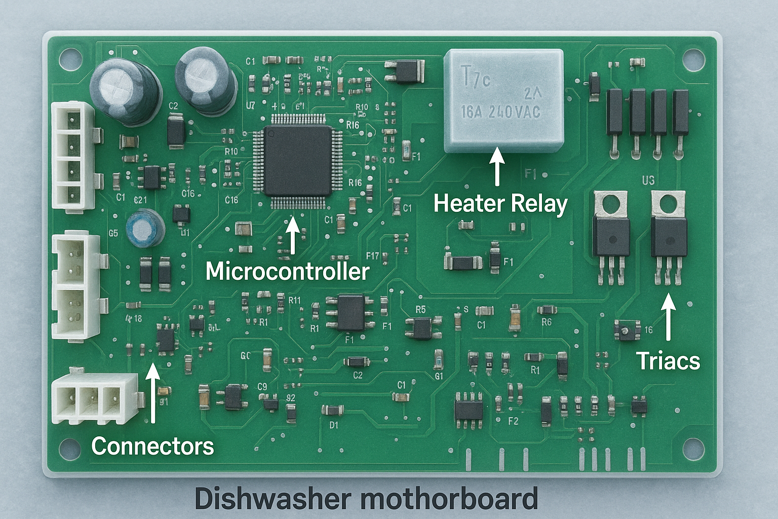 Dishwasher PCB Close-Up Details