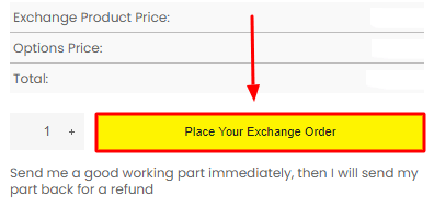 Select "Place Your Exchange Order" for Mazda 3 TCM Exchange Service.