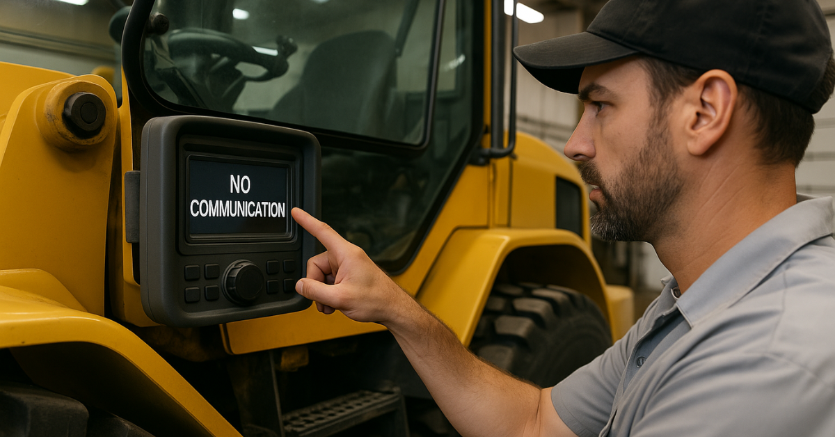 technician and screen displays 